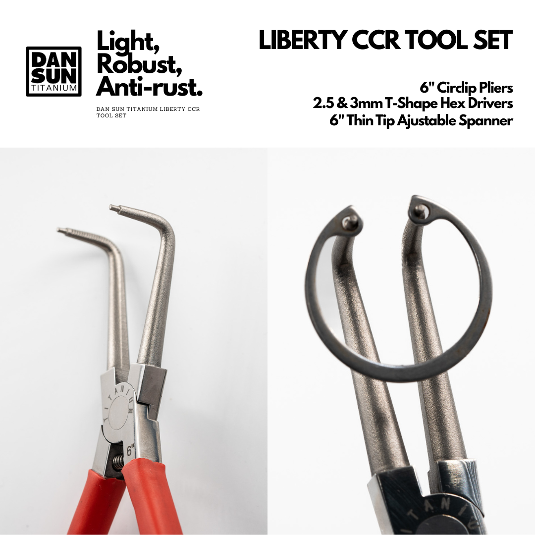 Titanium circlip pliers tips, close-up