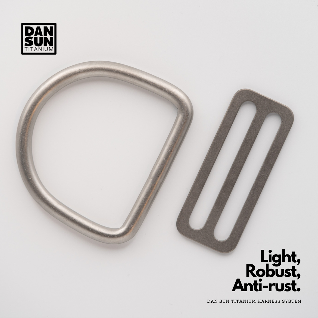 DanSun titanium crotch strap D-ring with wide tri-glide