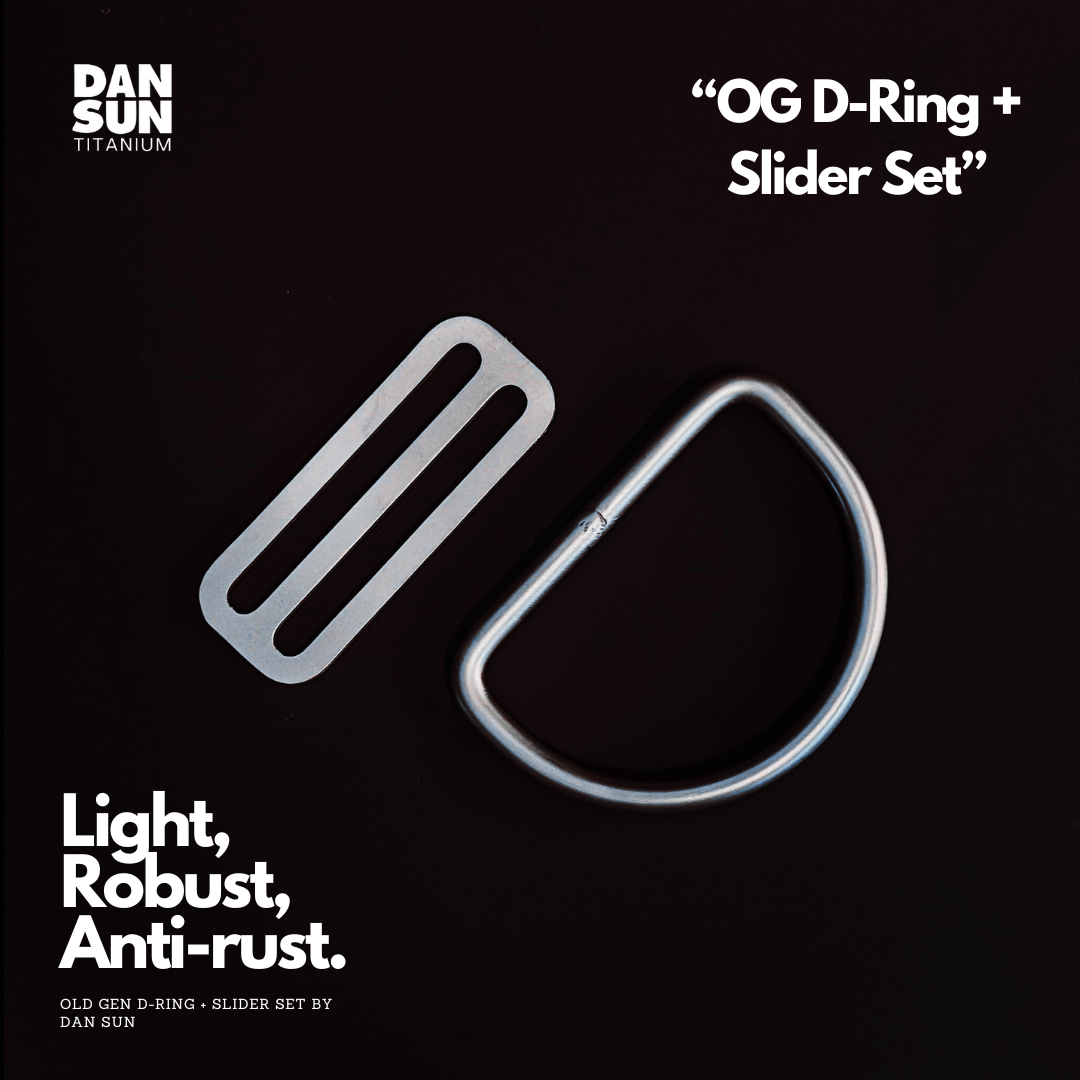 Titanium D-ring and slider set