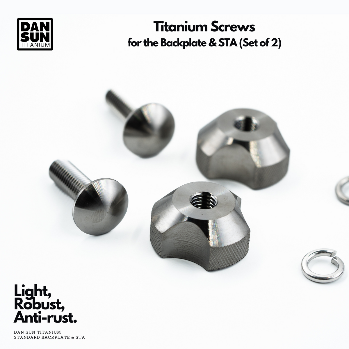 DanSun titanium hand-tight screws and nuts for backplates