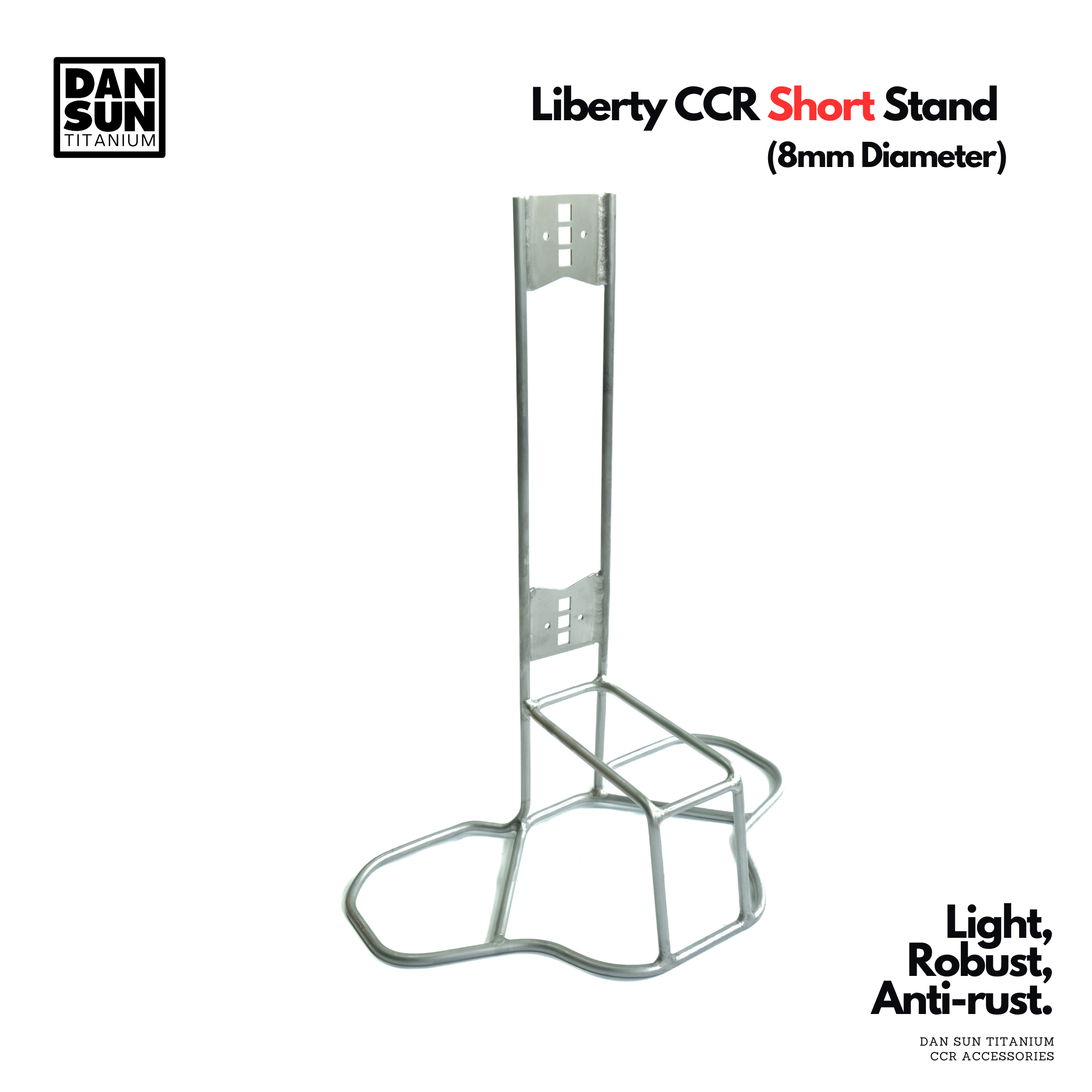 Titanium Liberty CCR short stand, 8 mm diameter
