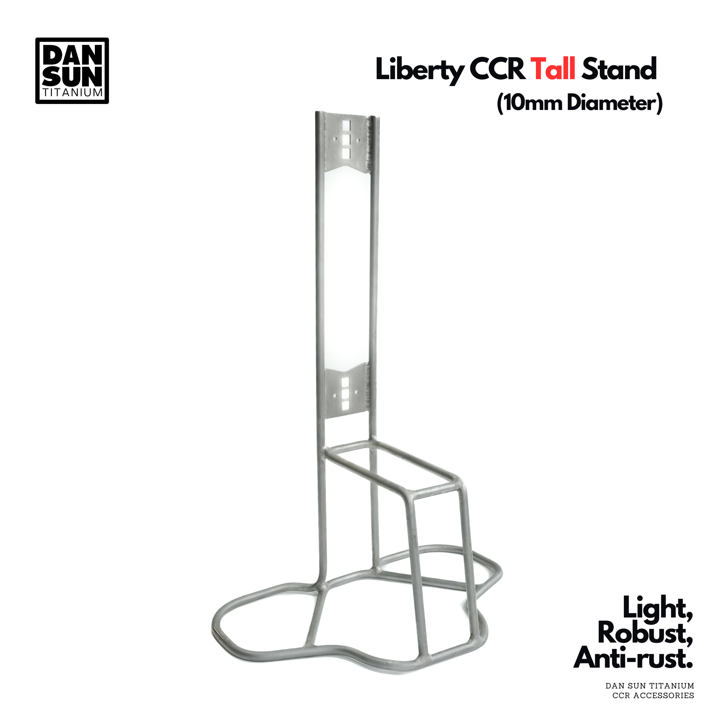 Titanium Liberty CCR tall stand, 10 mm diameter