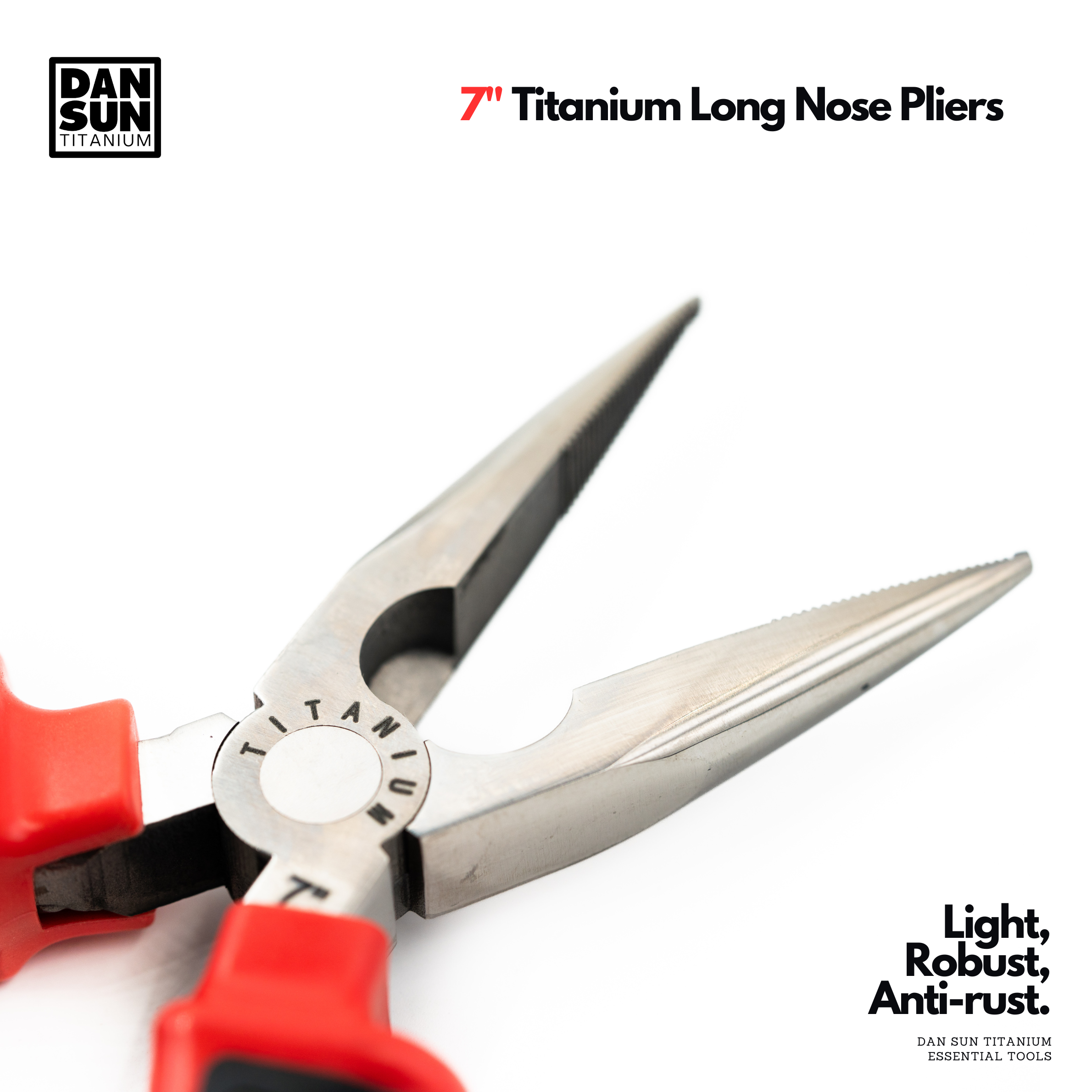 Titanium long nose pliers open