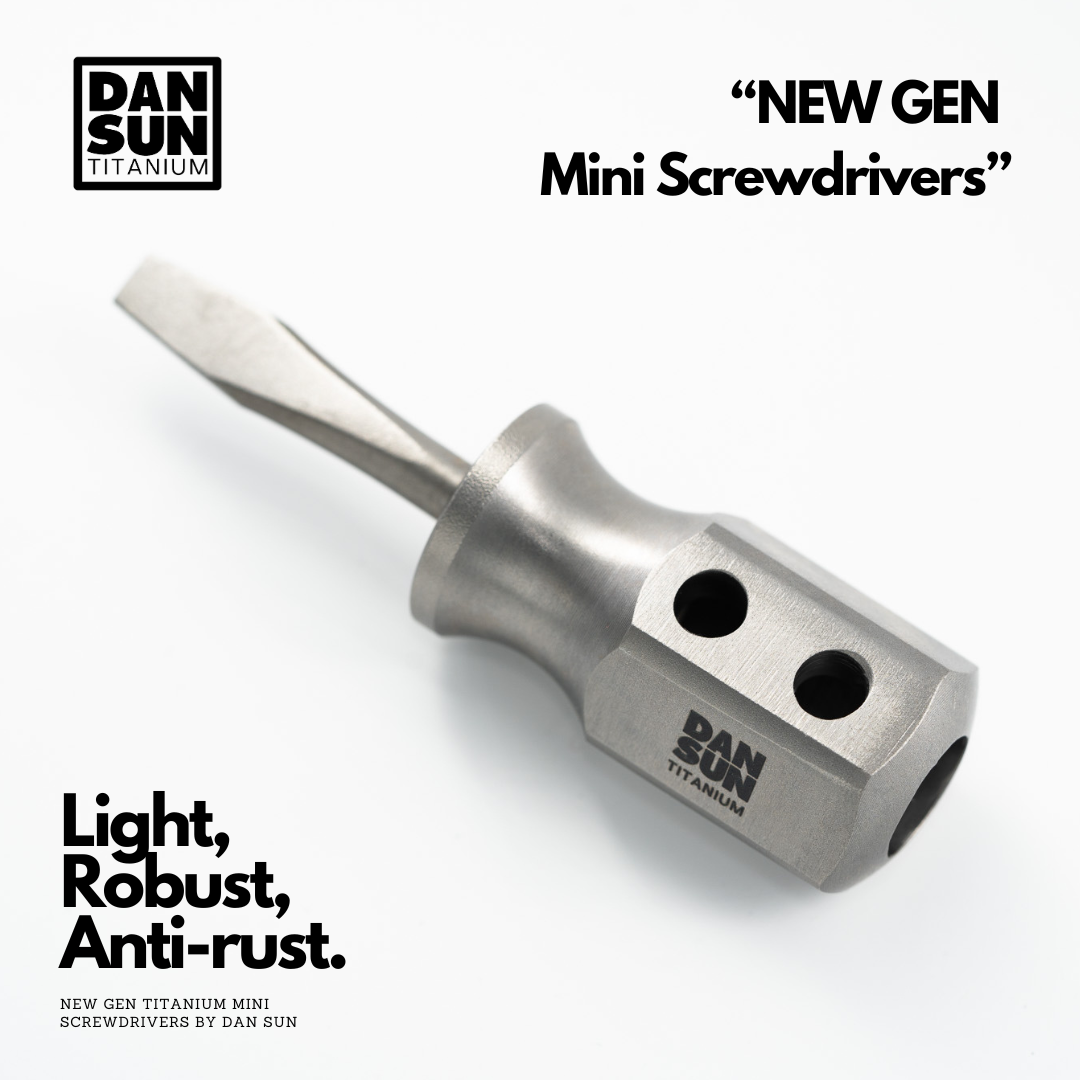 DanSun titanium mini screwdriver with slotted tip