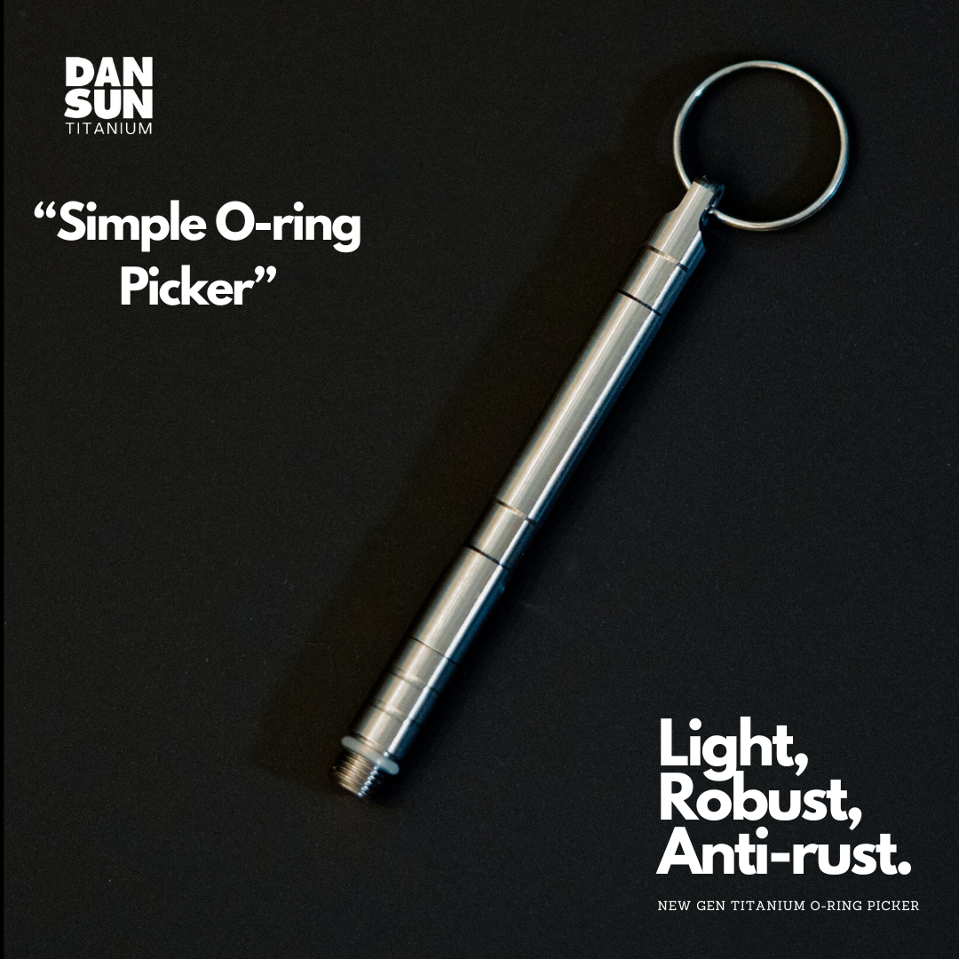 Titanium o-ring pick closed with key ring