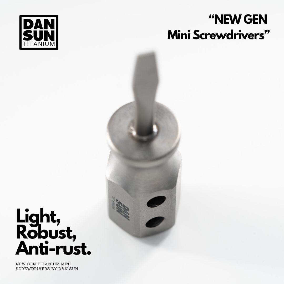 Titanium mini screwdriver, top view