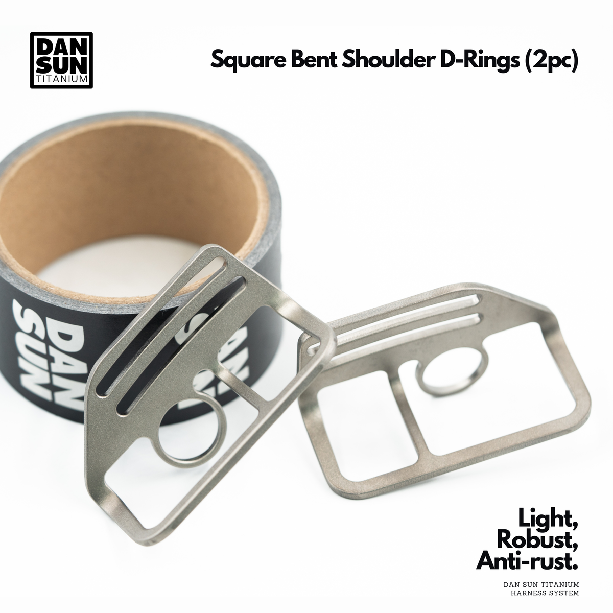 DanSun titanium square bent shoulder D-rings, pair