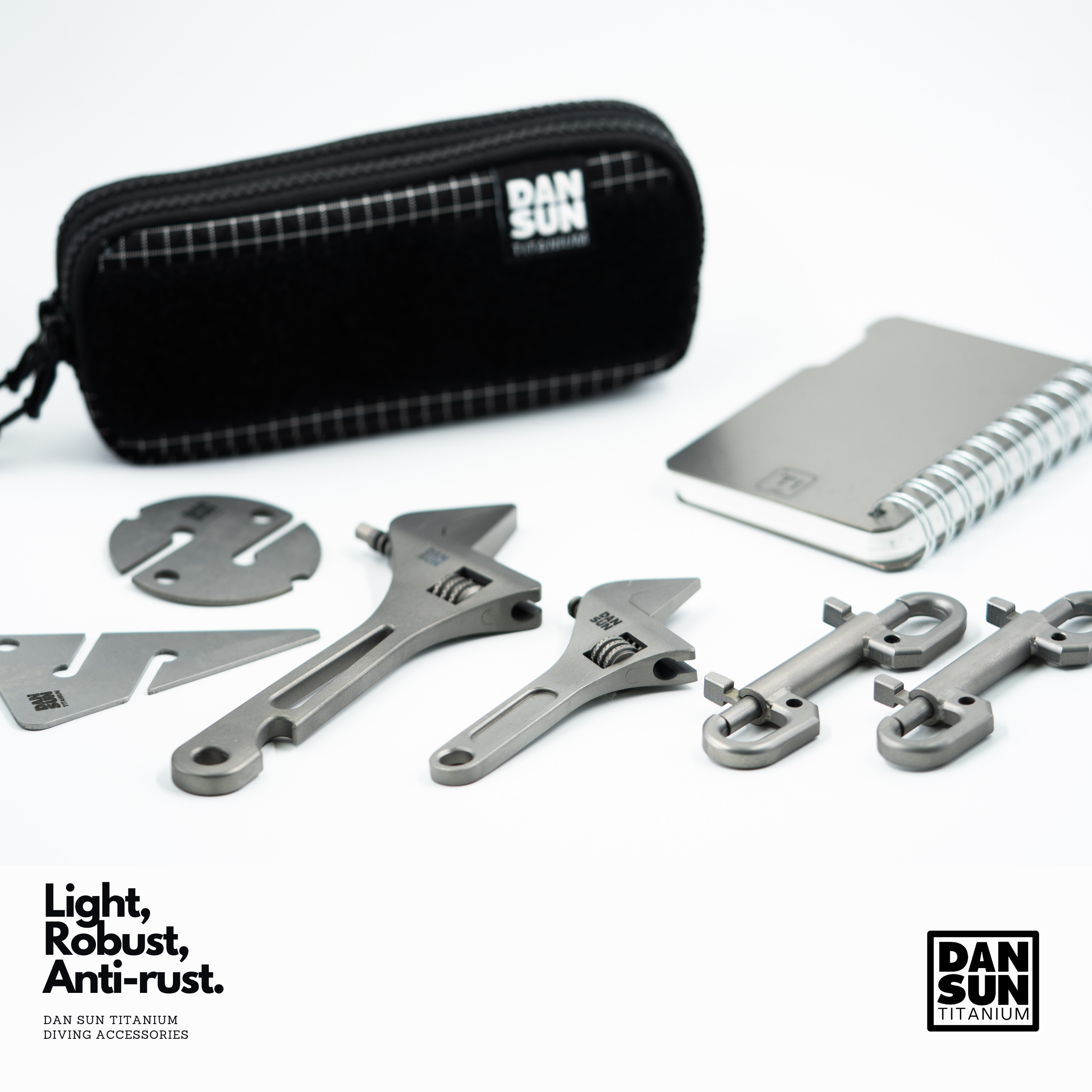 DanSun titanium tools with double-enders and Ocean Tactical pouch