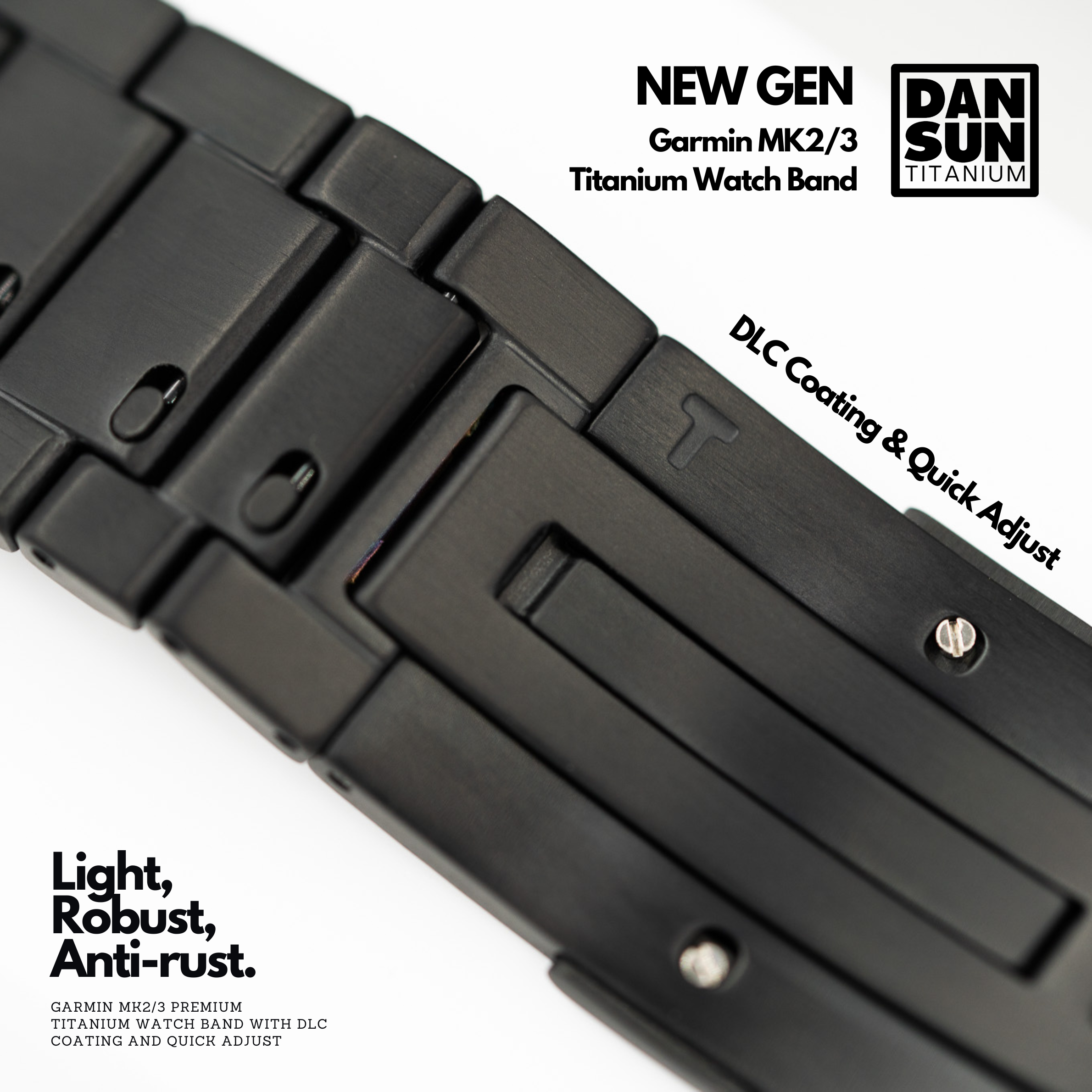 Quick adjust clasp of the titanium watch band