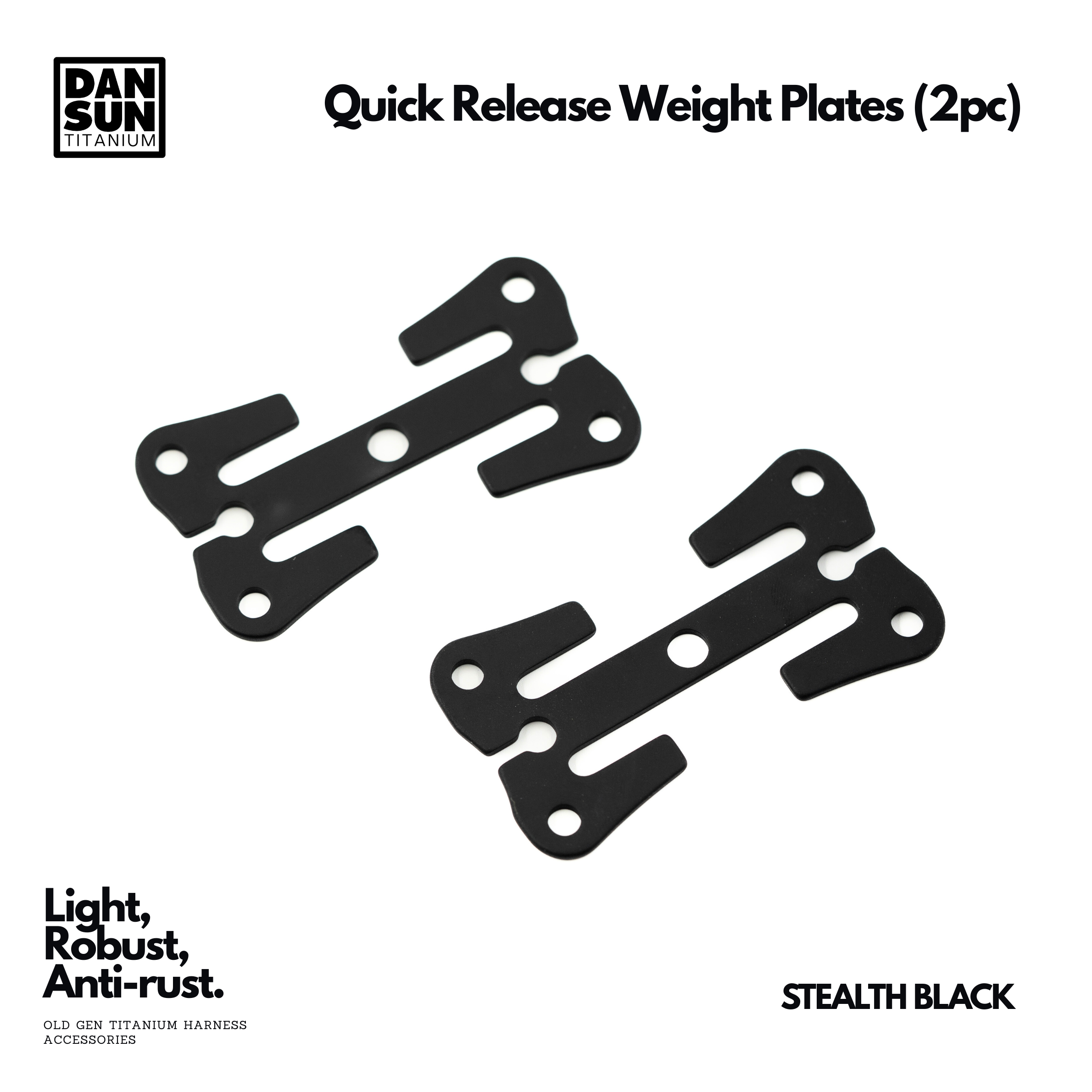 Stealth black titanium quick release weight plates
