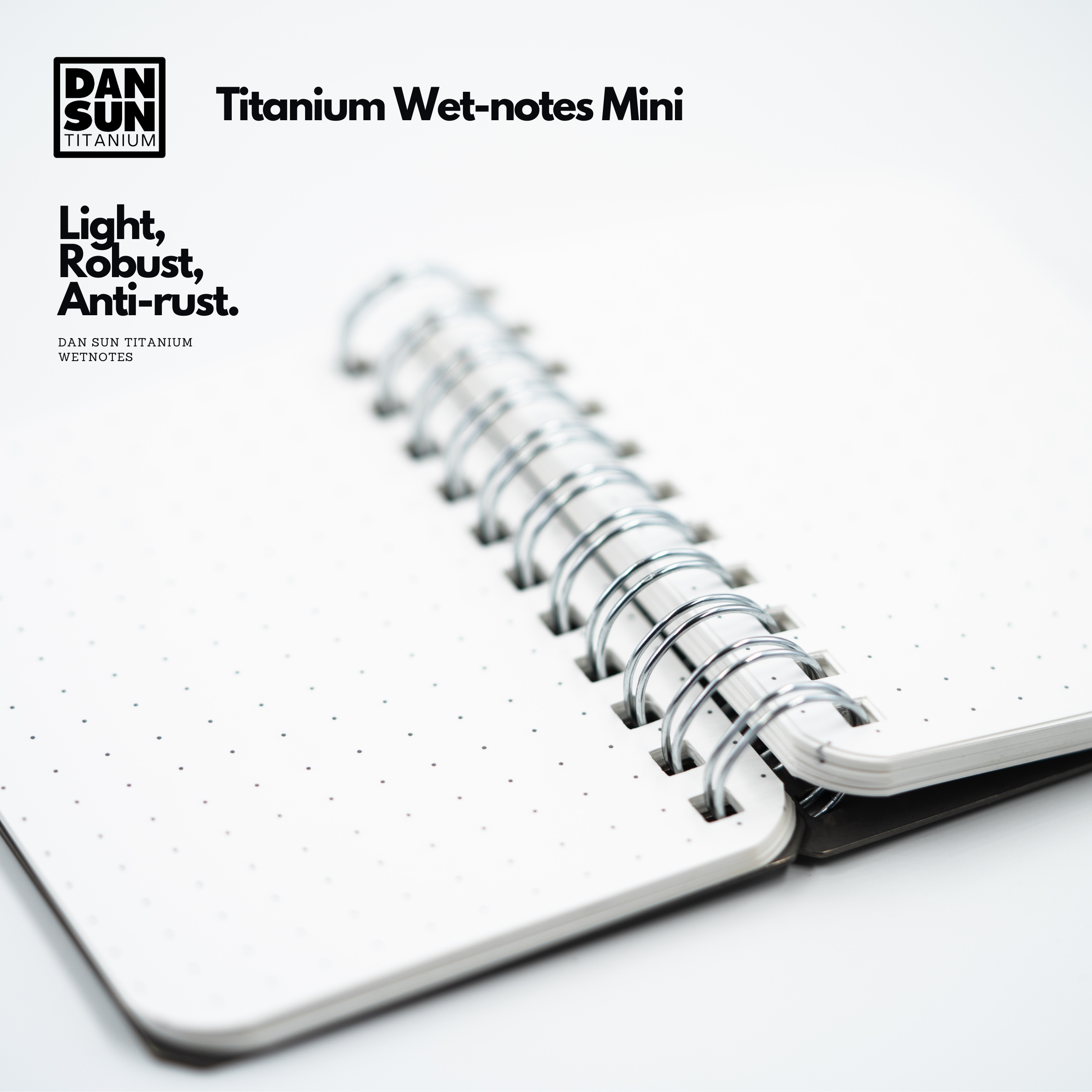 Stainless steel spiral rings and dotted waterproof pages
