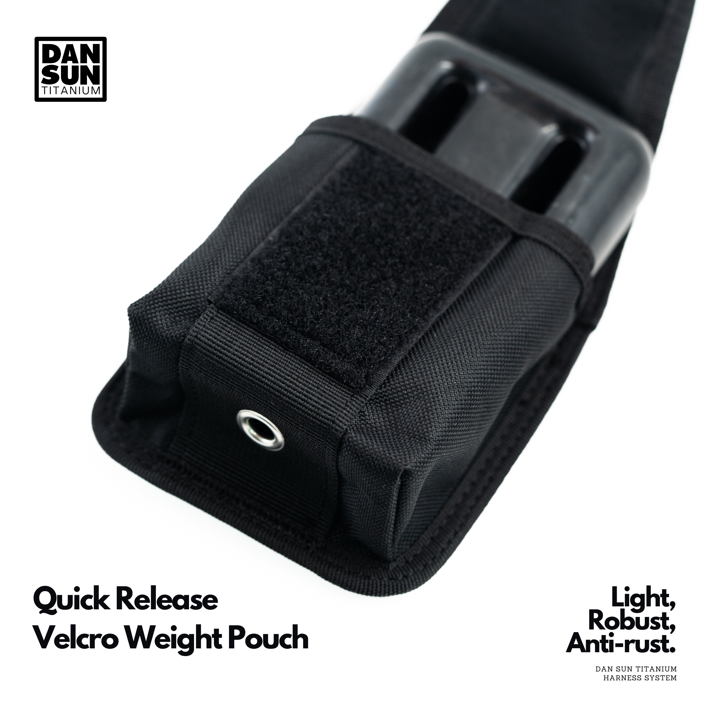 Velcro weight pouch with weight inside, close-up