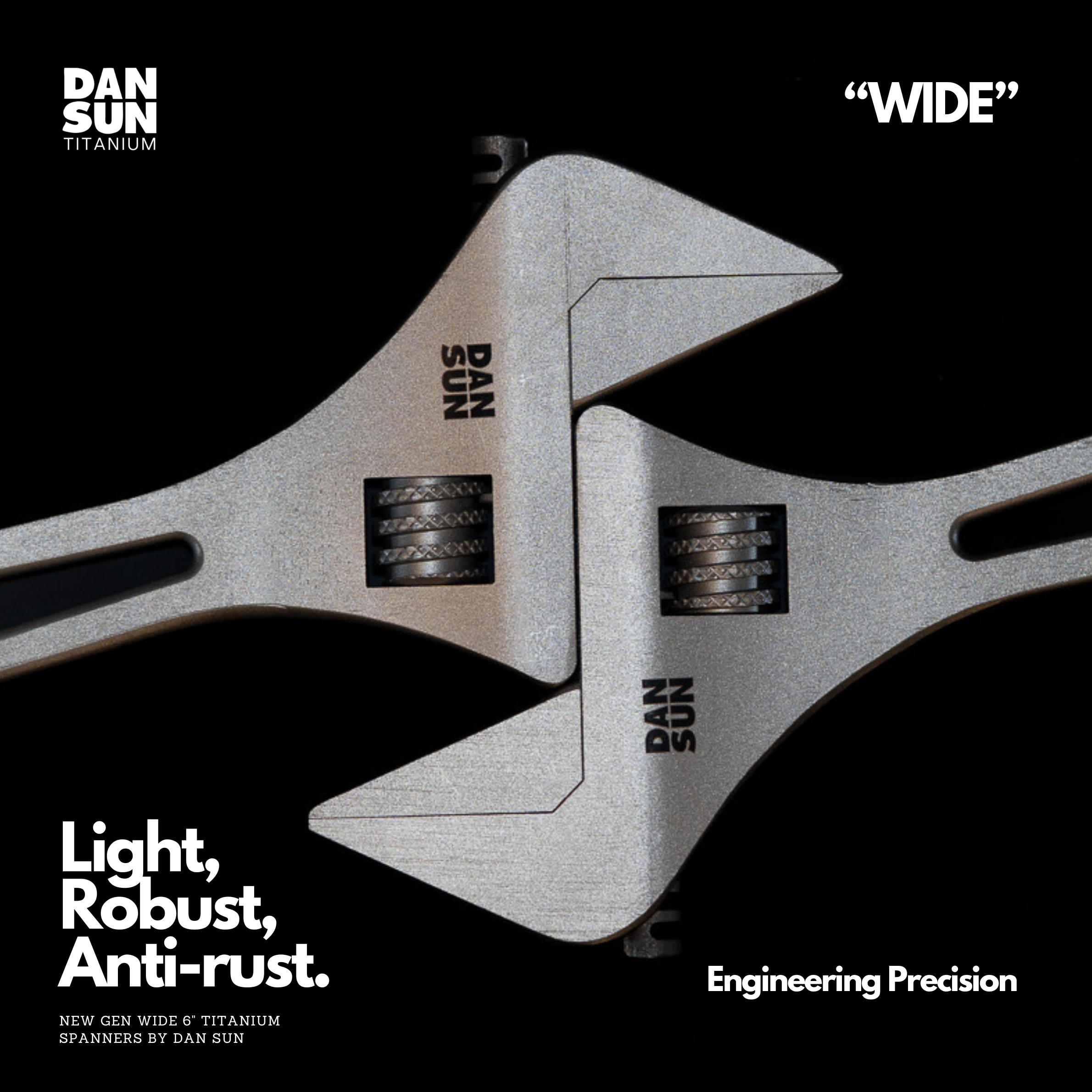 Two WIDE titanium spanners side by side