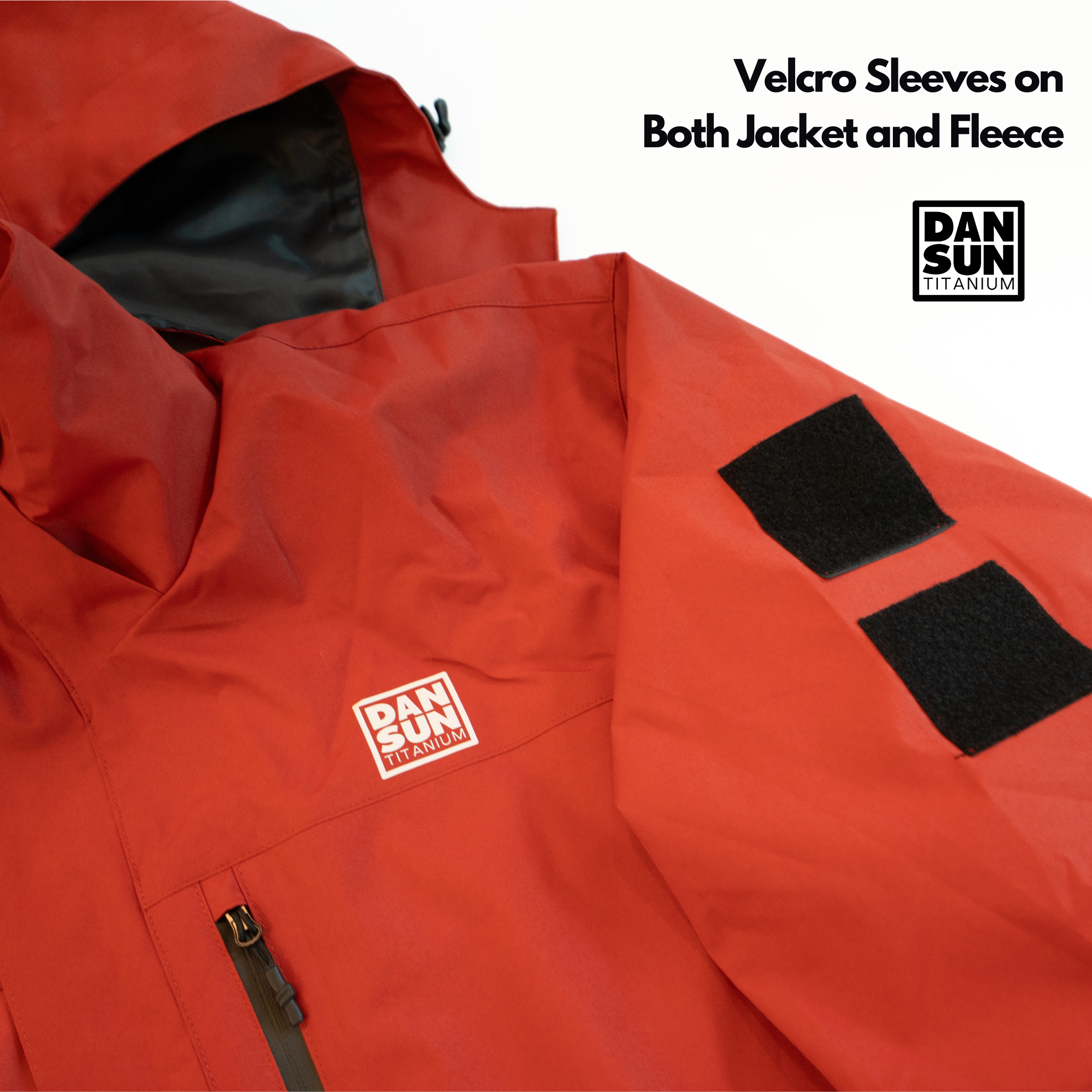 Velcro sleeve panels on the wind jacket