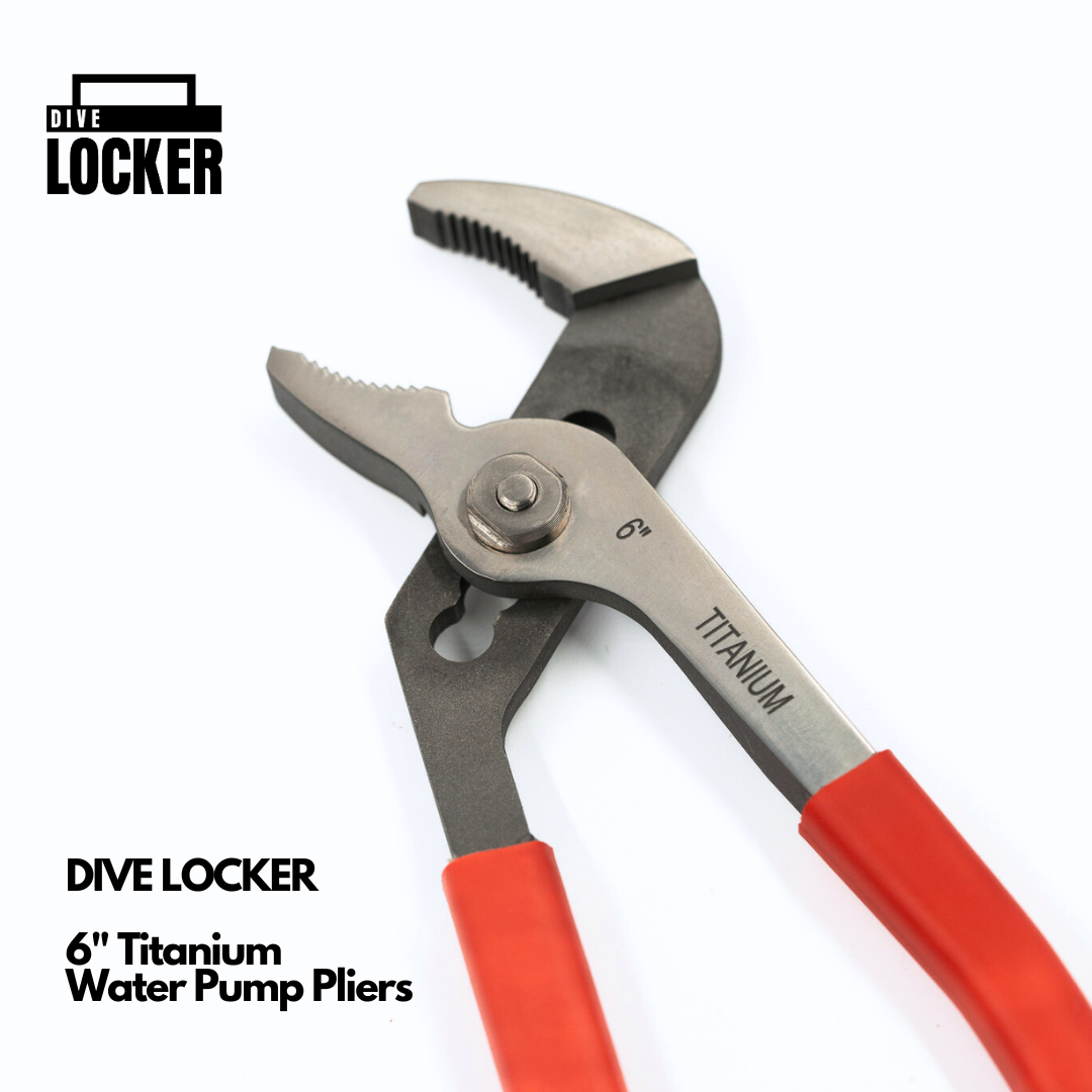 6 inch titanium water pump pliers, jaws close-up
