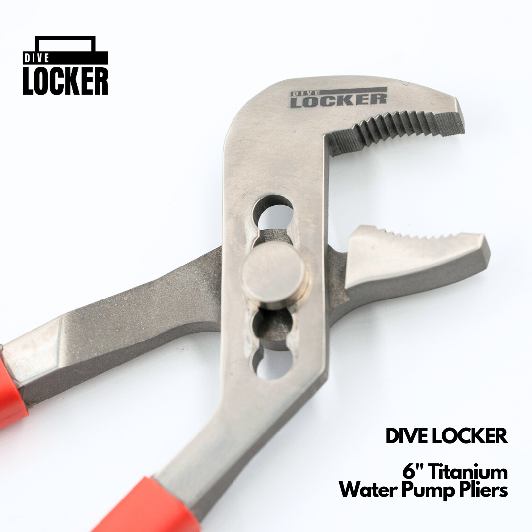 Titanium water pump pliers adjustable joint, close-up