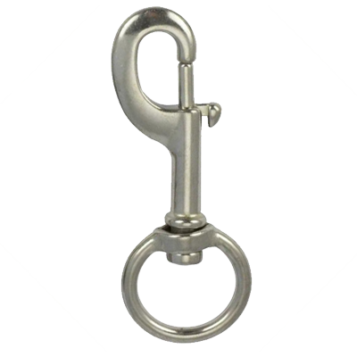 Dluxe 120 mm stainless steel bolt snap with round eye