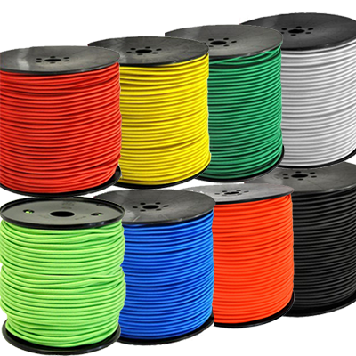 Dluxe 6 mm bungee cord spools in many colours