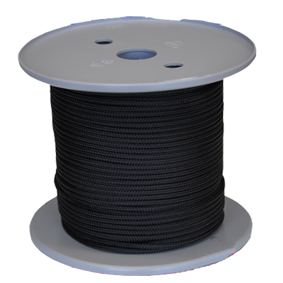 Dluxe black 3.5 mm polyester cord on a spool