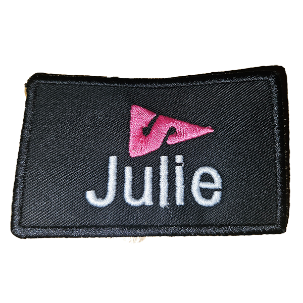 Drysuit patch Julie with pink logo