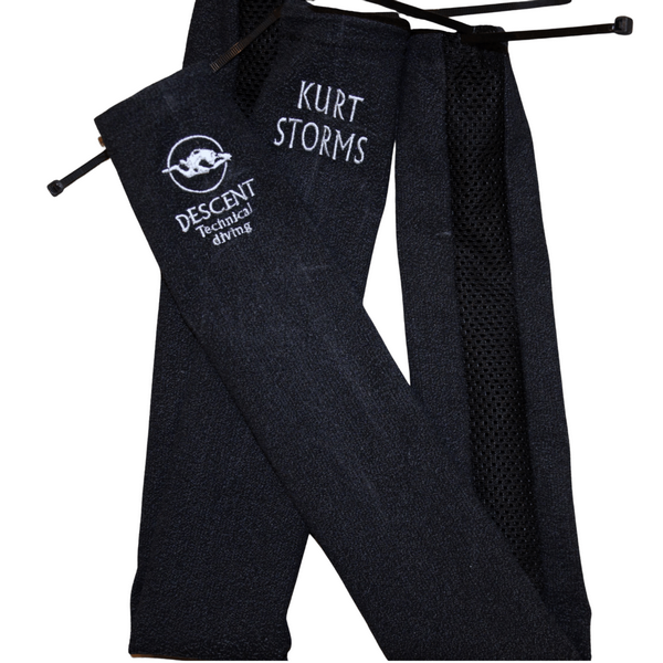 Dluxe Kevlar rebreather loop hose covers with name embroidery