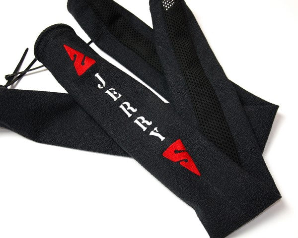 Loop hose covers with red logo and name