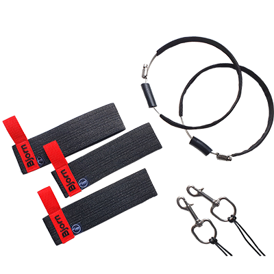 Personalised Dluxe sidemount rigging set STD with red tabs