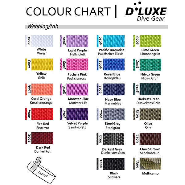 Dluxe tab colour chart