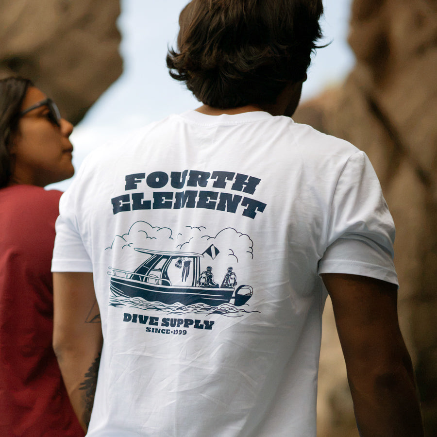 Fourth Element Men's Dive Boat T-Shirt, worn by a diver