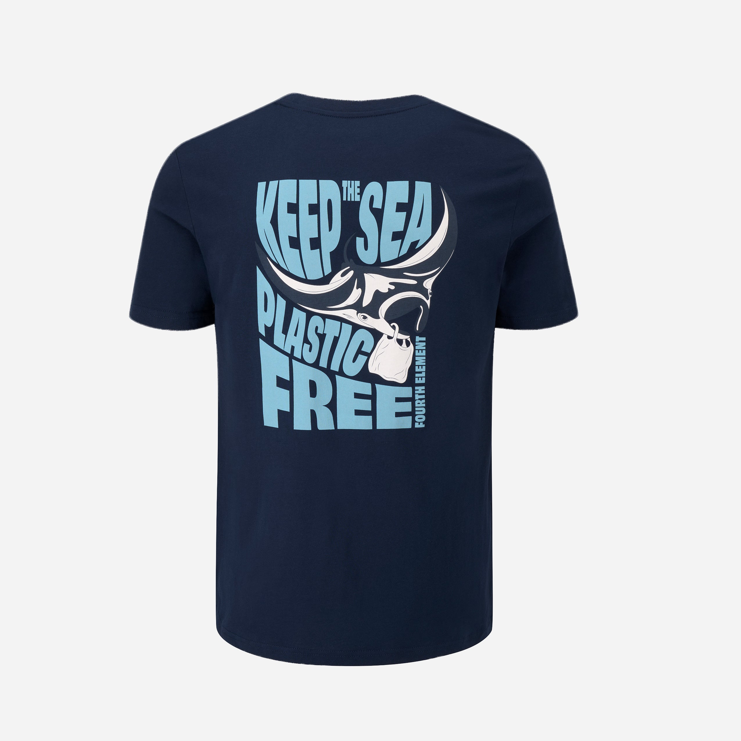 Fourth Element Men's Plastic Free T-Shirt, Navy, back view